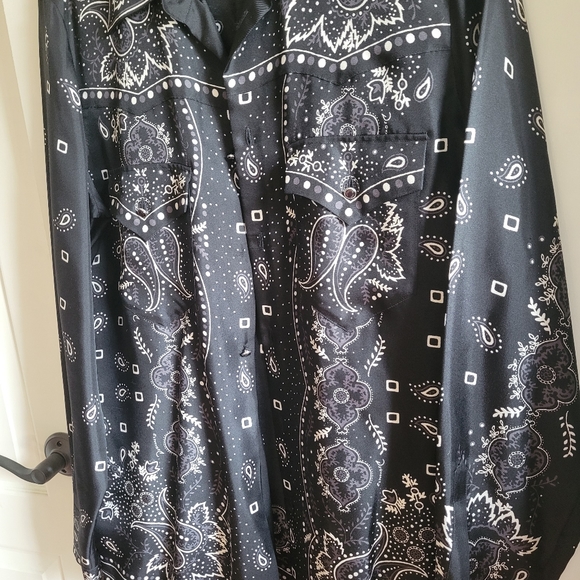 DSQUARED2 RARE BANDANA PRINT BLACK DRESS SHIRT L - Picture 4 of 8